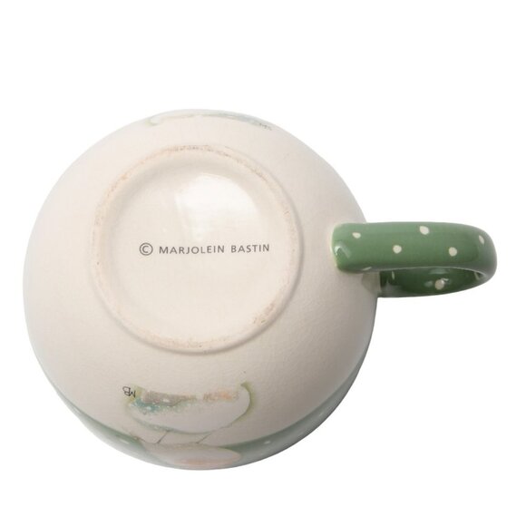 Vintage Hallmark Marjolein Bastin Snow Bird Ceramic Mug Dutch Artist Cup Green - Picture 4 of 8